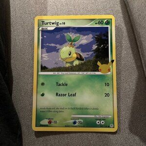 Pokemon Jumbo Turtwig Grass First Partner Promo Card 25th Anniversary